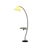 Contemporary Pleated and Arc Floor Lamp with Storage Image - 7