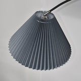 Contemporary Pleated Cone Black Arc LED Floor Lamp Image - 17