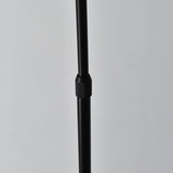 Contemporary Pleated Cone Black Arc LED Floor Lamp Image - 18