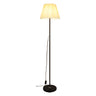 Contemporary Pleated Shade Black Column Floor Lamp Image - 3