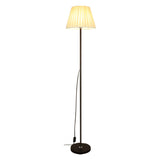 Contemporary Pleated Shade Black Column Floor Lamp Image - 5