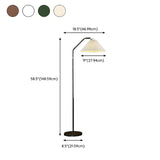 Contemporary Pleated Shade Black Metal Floor Lamp #size