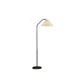 Contemporary Pleated Shade Black Metal Floor Lamp Image - 5