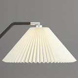 Contemporary Pleated Shade Black Metal Floor Lamp Image - 8