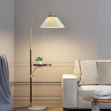 Contemporary Pleated Side Table Metal Floor Lamp Image - 1