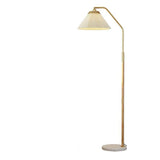 Contemporary Pleated Side Table Metal Floor Lamp Image - 3