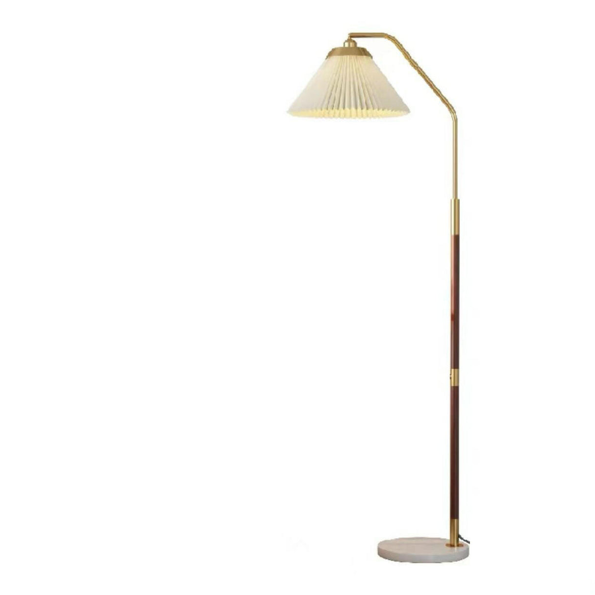 Contemporary Pleated Side Table Metal Floor Lamp Image - 7