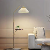 Contemporary Pleated Side Table Metal Floor Lamp Image - 8