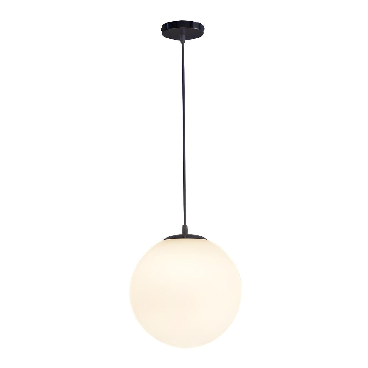 Contemporary Polish Glass White Globe Pendant Light Image - 11