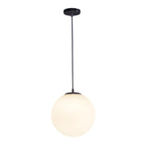 Contemporary Polish Glass White Globe Pendant Light Image - 11