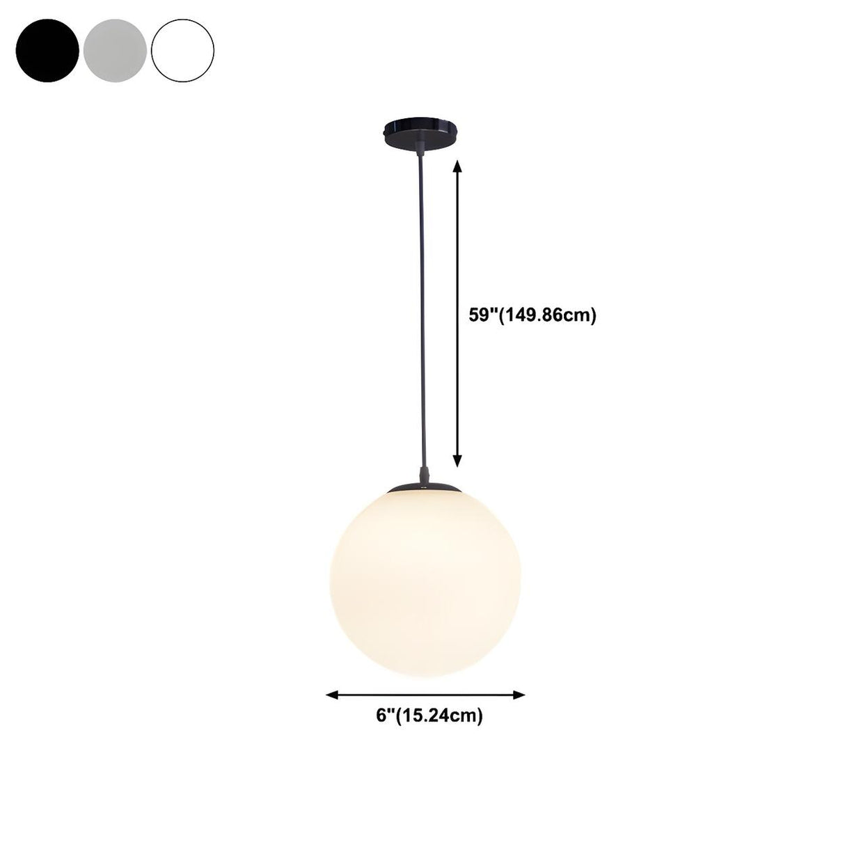 Contemporary Polish Glass White Globe Pendant Light Image - 19