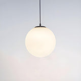 Contemporary Polish Glass White Globe Pendant Light Image - 2