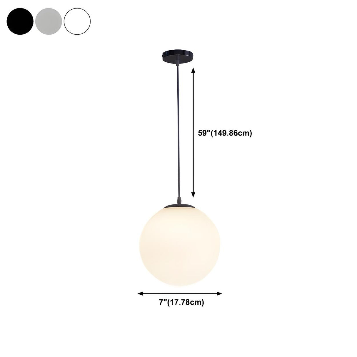 Contemporary Polish Glass White Globe Pendant Light Image - 20