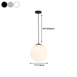 Contemporary Polish Glass White Globe Pendant Light Image - 20