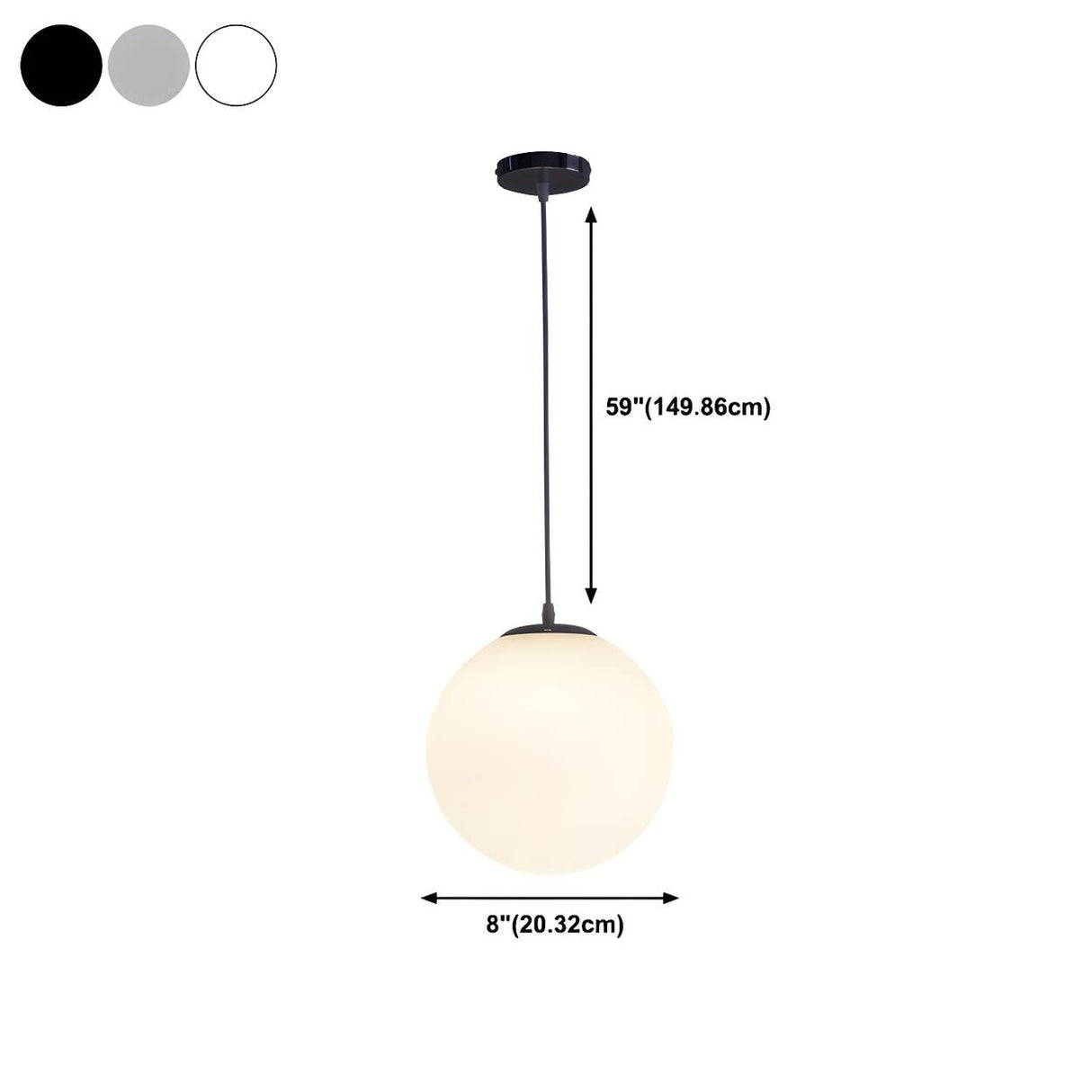 Contemporary Polish Glass White Globe Pendant Light Image - 21