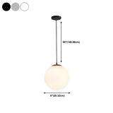 Contemporary Polish Glass White Globe Pendant Light Image - 21