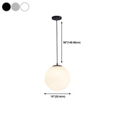 Contemporary Polish Glass White Globe Pendant Light Image - 22