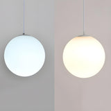 Contemporary Polish Glass White Globe Pendant Light Image - 8