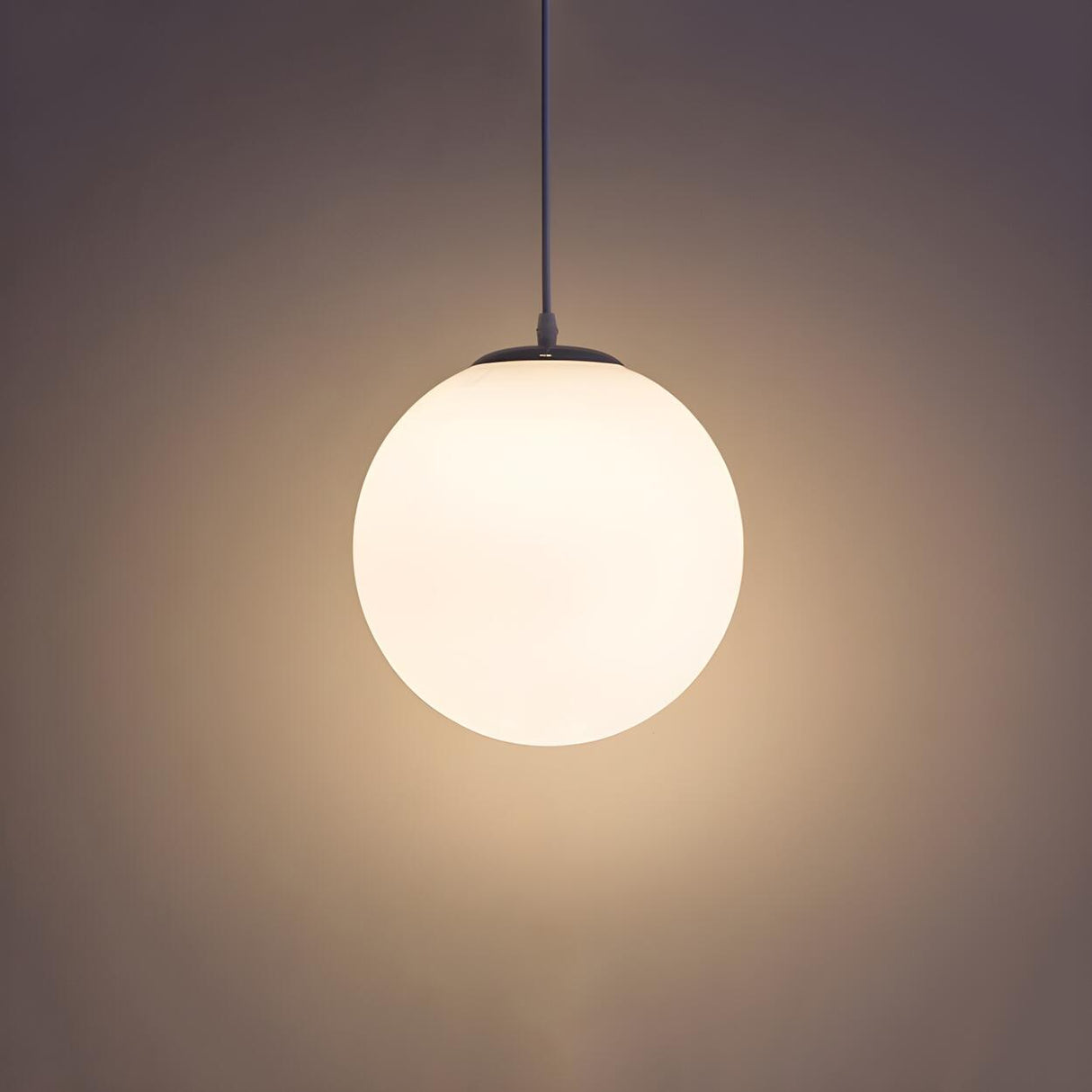 Contemporary Polish Glass White Globe Pendant Light Image - 9