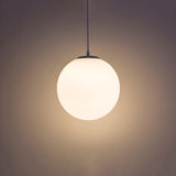 Contemporary Polish Glass White Globe Pendant Light Image - 9