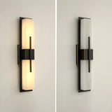 Contemporary Rectangle Alabaster Bedroom Medium Wall Lamp Image - 10