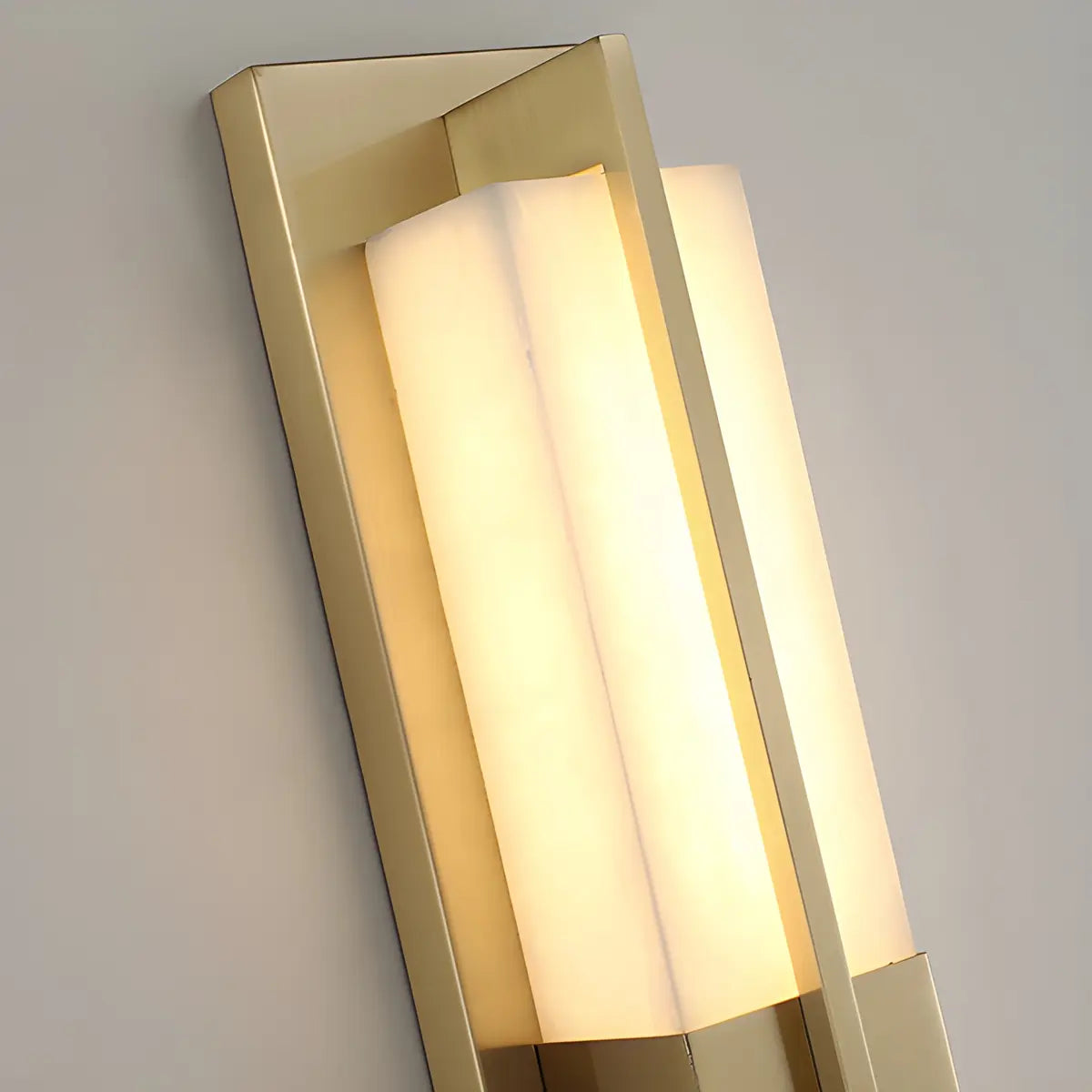 Contemporary Rectangle Alabaster Bedroom Medium Wall Lamp Image - 15