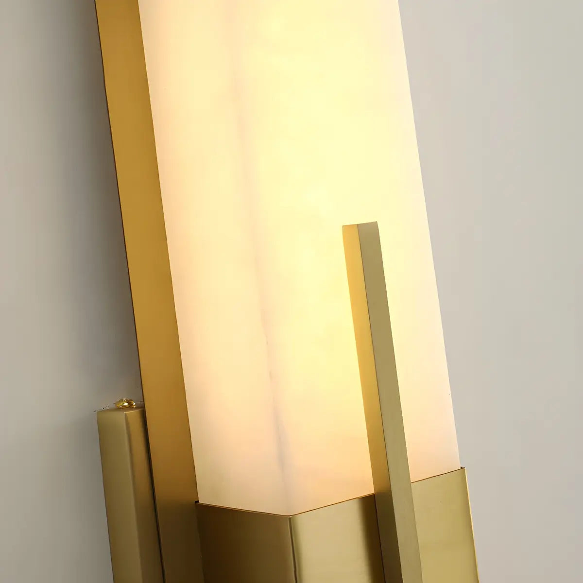 Contemporary Rectangle Alabaster Bedroom Medium Wall Lamp Image - 17