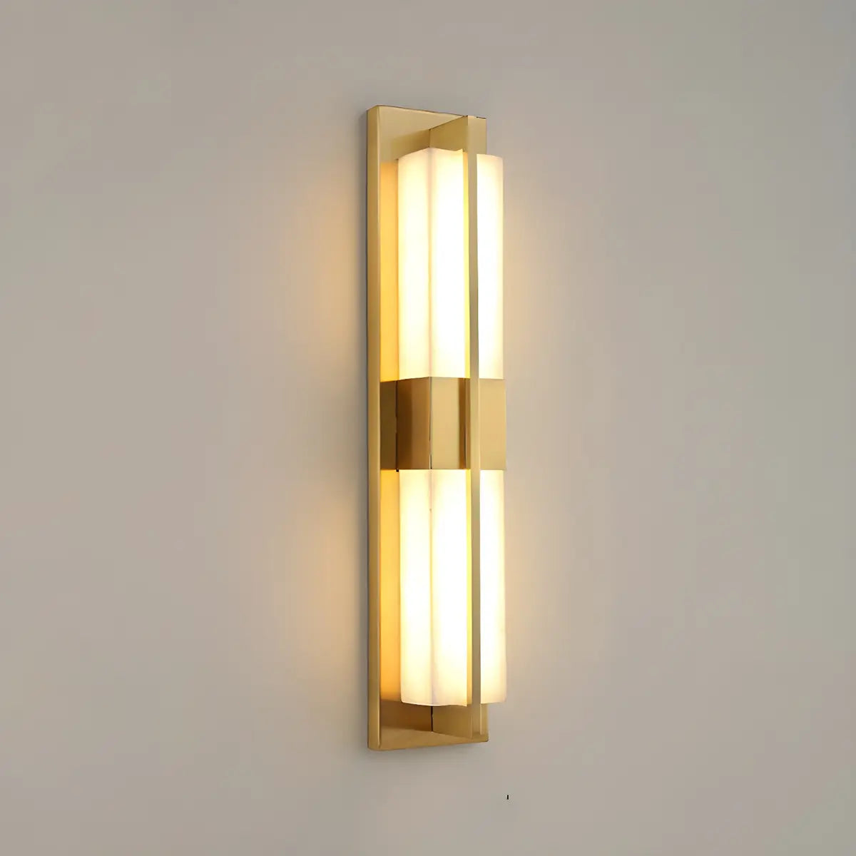 Contemporary Rectangle Alabaster Bedroom Medium Wall Lamp Image - 5