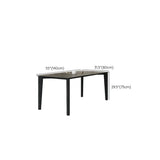 Contemporary Rectangle Grey Stone Wood Dining Table Image - 11