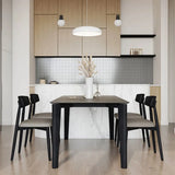 Contemporary Rectangle Grey Stone Wood Dining Table Image - 3