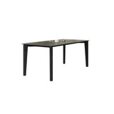 Contemporary Rectangle Grey Stone Wood Dining Table Image - 6