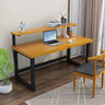 Contemporary Rectangle Wood Hutch H-Shape Writing Desk Image - 3