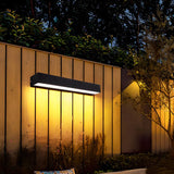 Contemporary Rectangular Black Metal Outdoor Wall Light Image - 1