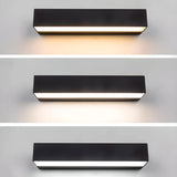 Contemporary Rectangular Black Metal Outdoor Wall Light Image - 10