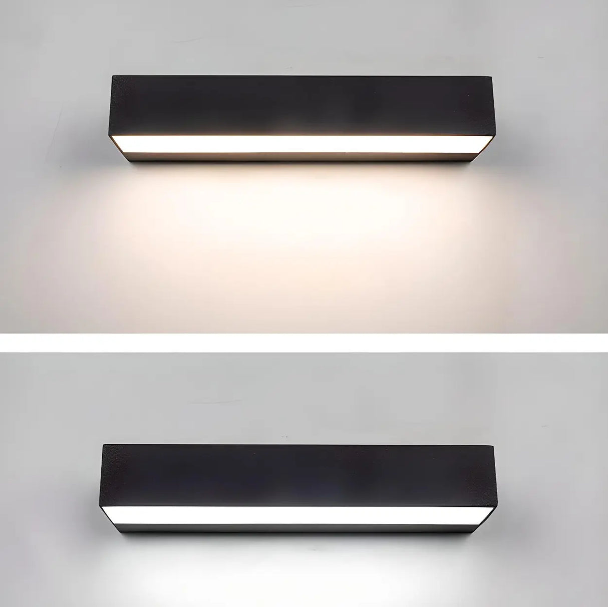 Contemporary Rectangular Black Metal Outdoor Wall Light Image - 11