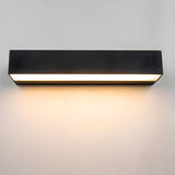 Contemporary Rectangular Black Metal Outdoor Wall Light Image - 12