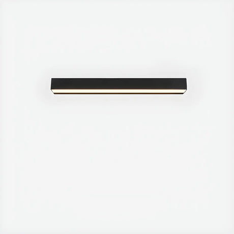 Contemporary Rectangular Black Metal Outdoor Wall Light Image - 2