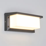 Contemporary Rectangular Black Outdoor Wall Sconce Image - 12