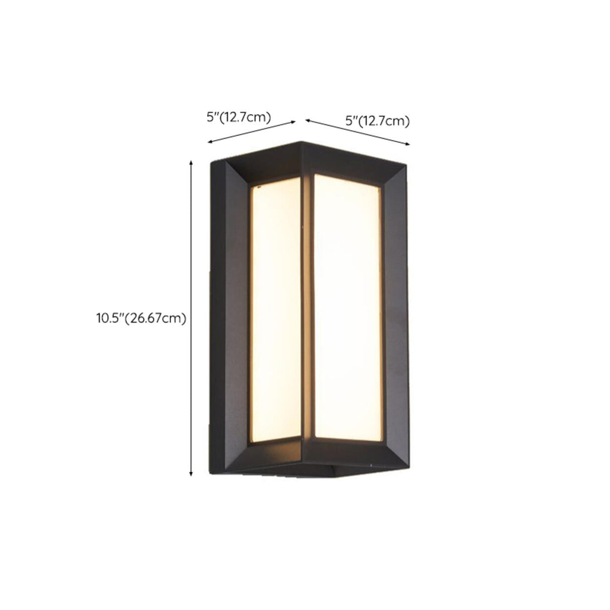 Contemporary Rectangular Black Outdoor Wall Sconce Image - 17