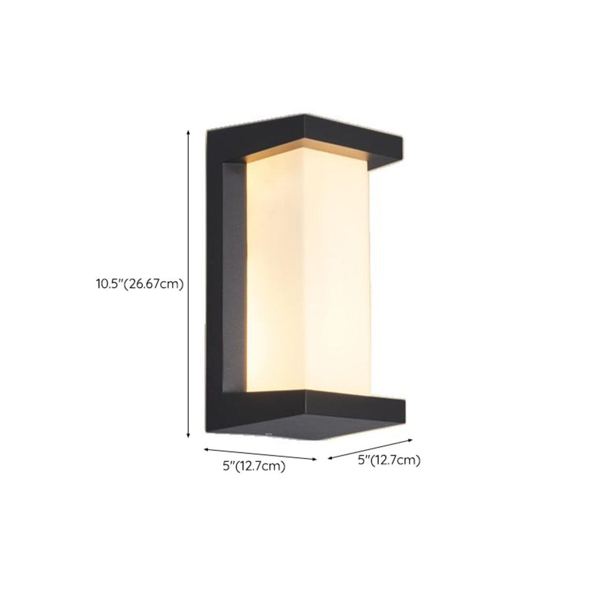 Contemporary Rectangular Black Outdoor Wall Sconce Image - 18