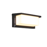 Contemporary Rectangular Black Outdoor Wall Sconce Image - 2