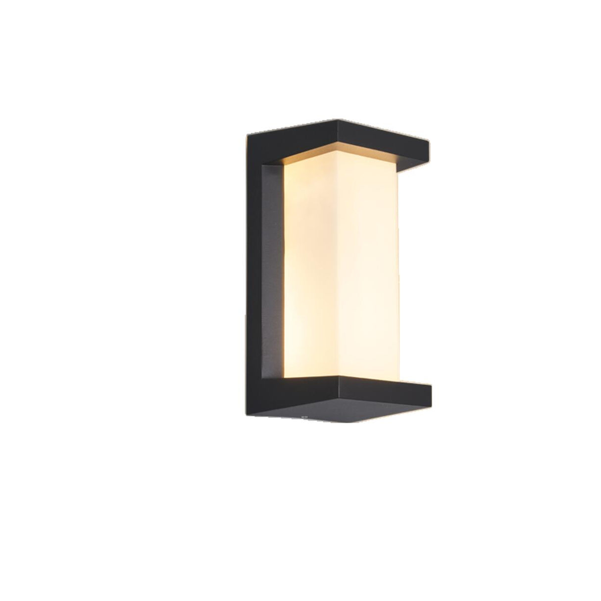 Contemporary Rectangular Black Outdoor Wall Sconce Image - 5