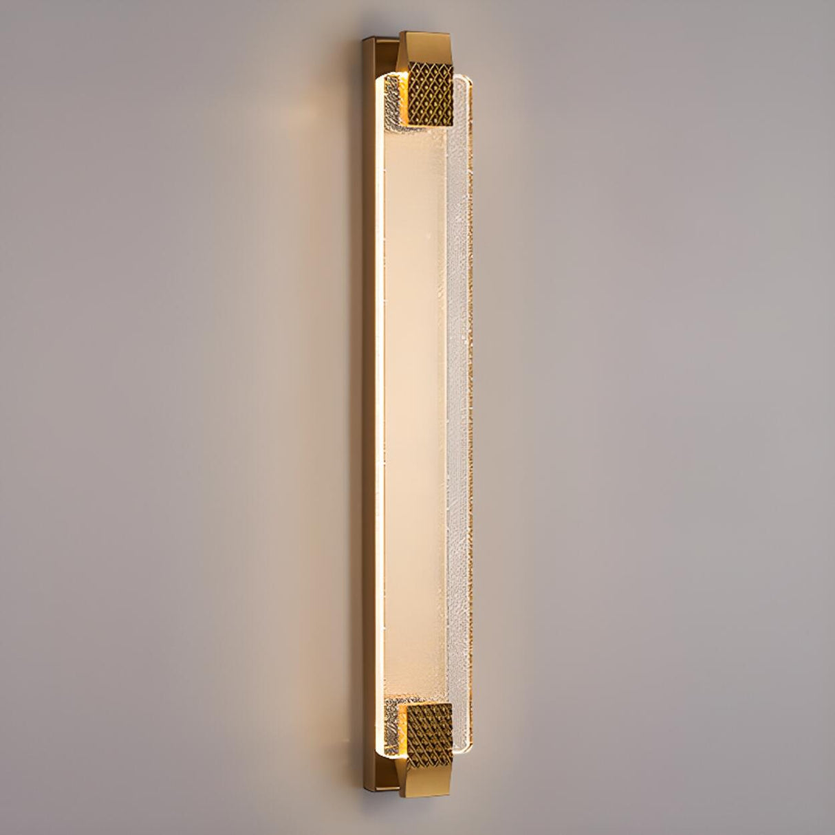 Contemporary Rectangular Crystal LED Wall Sconce Image - 10