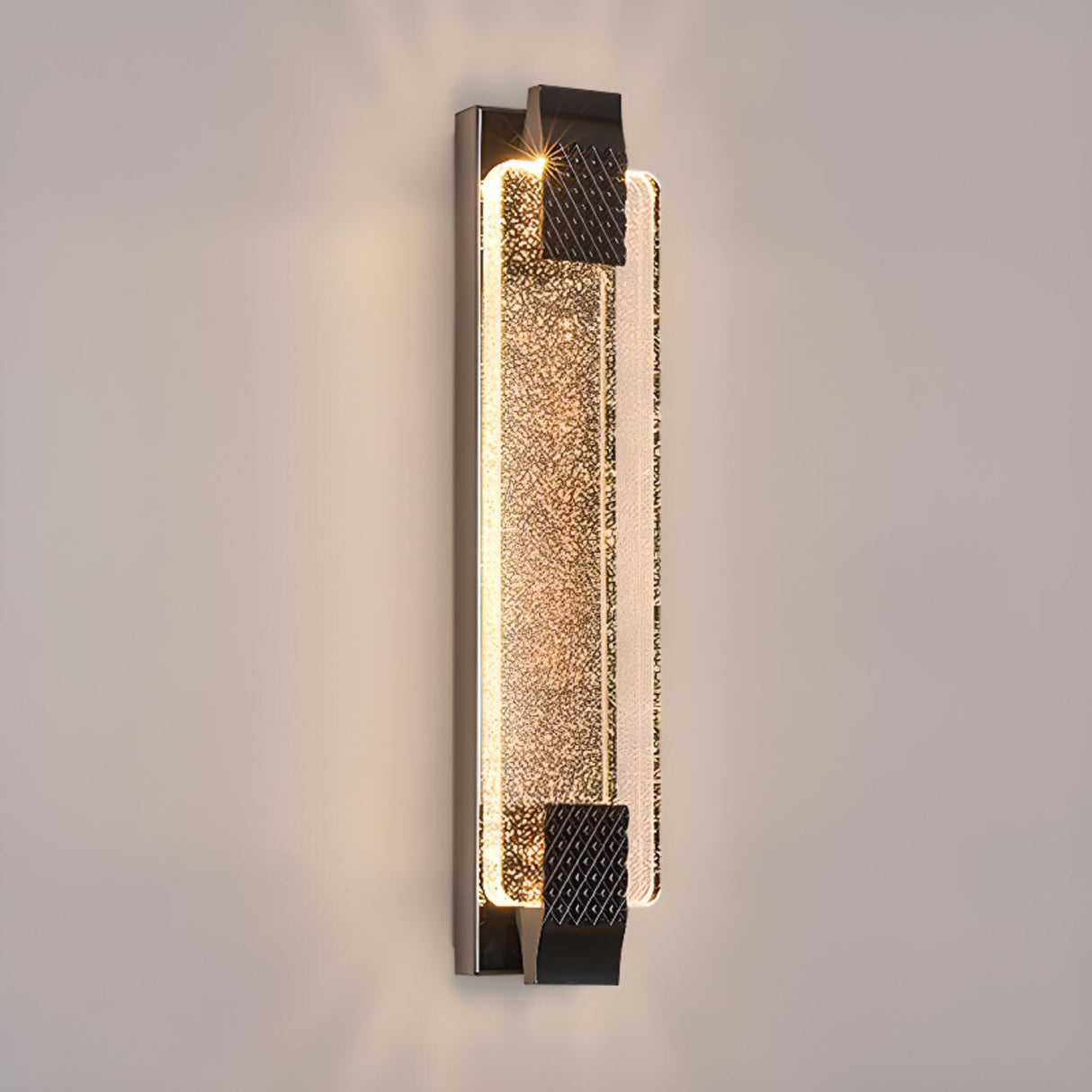 Contemporary Rectangular Crystal LED Wall Sconce Image - 11