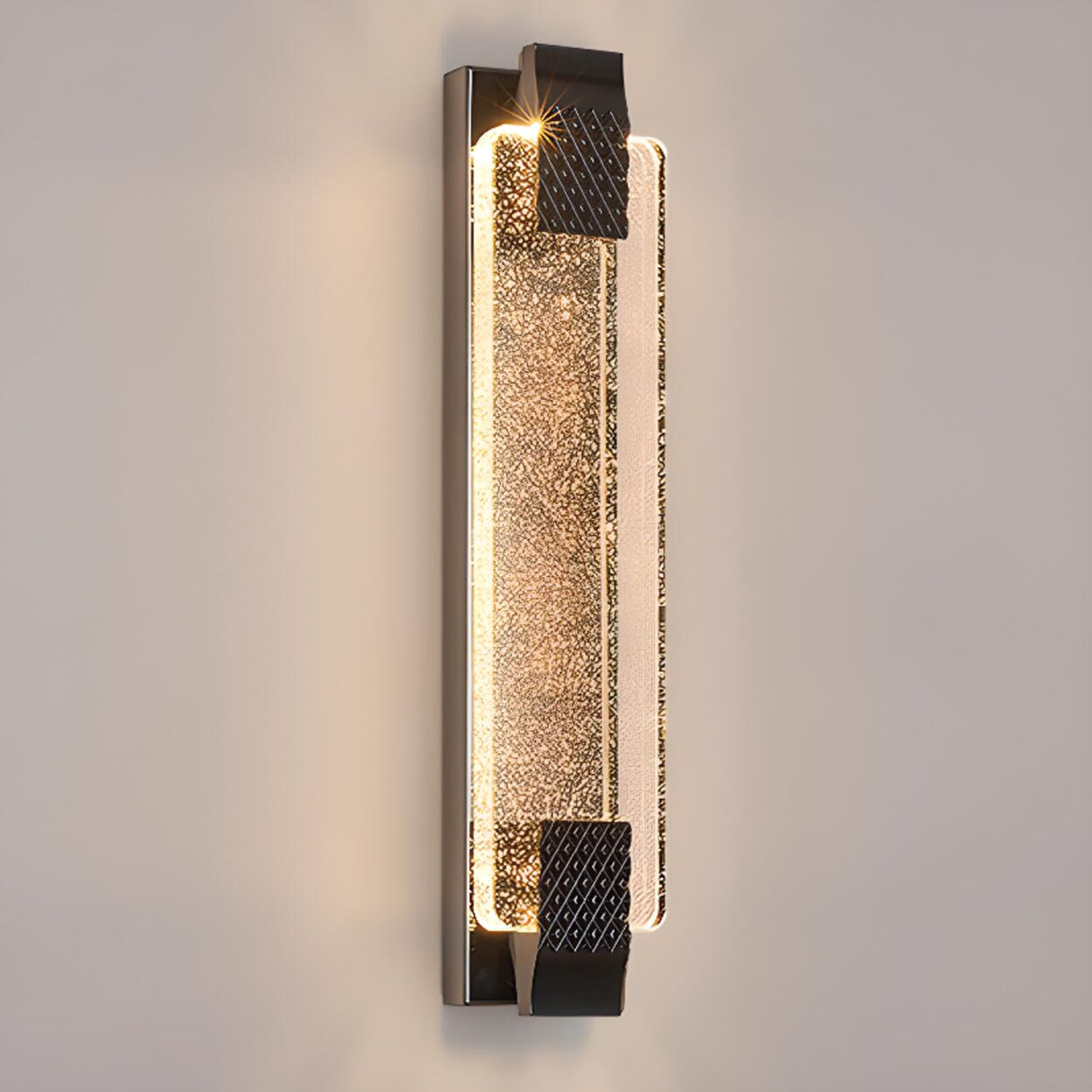 Contemporary Rectangular Crystal LED Wall Sconce Image - 12