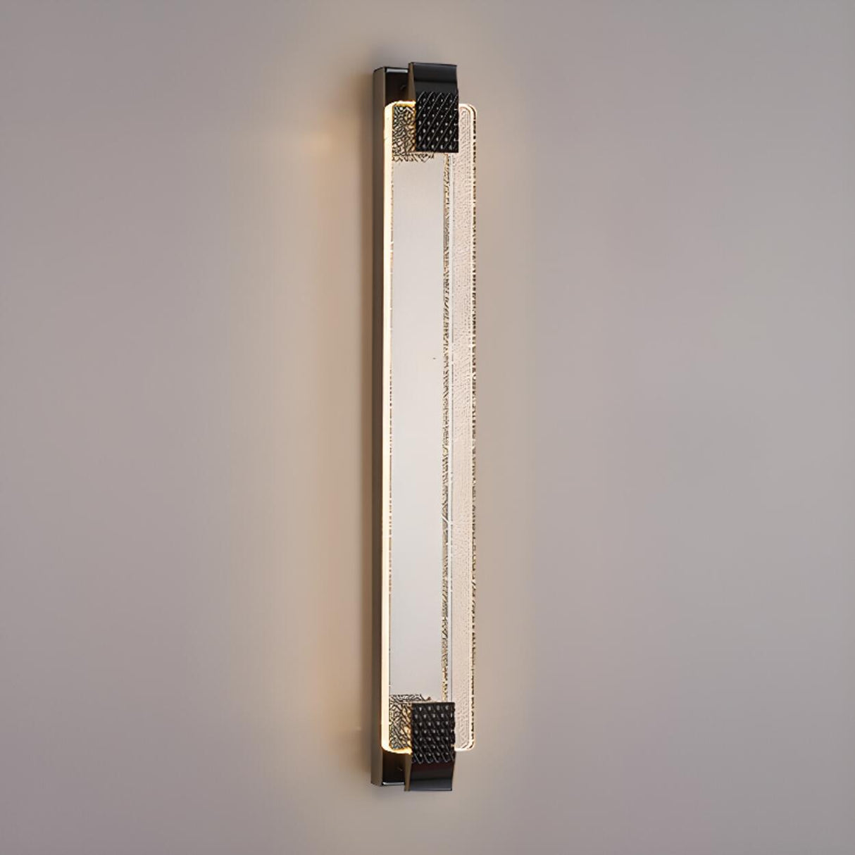 Contemporary Rectangular Crystal LED Wall Sconce Image - 13