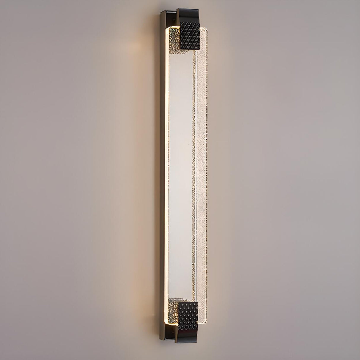 Contemporary Rectangular Crystal LED Wall Sconce Image - 14