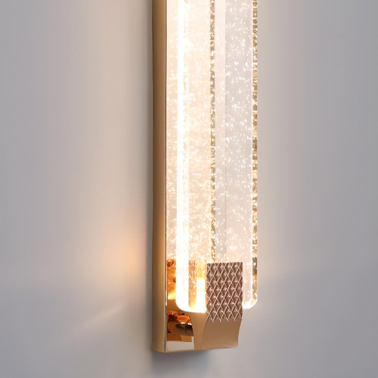 Contemporary Rectangular Crystal LED Wall Sconce Image - 17