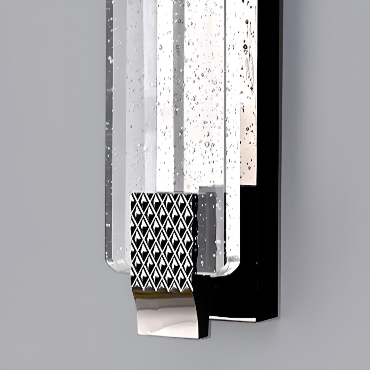 Contemporary Rectangular Crystal LED Wall Sconce Image - 18