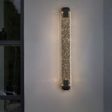 Contemporary Rectangular Crystal LED Wall Sconce Image - 2